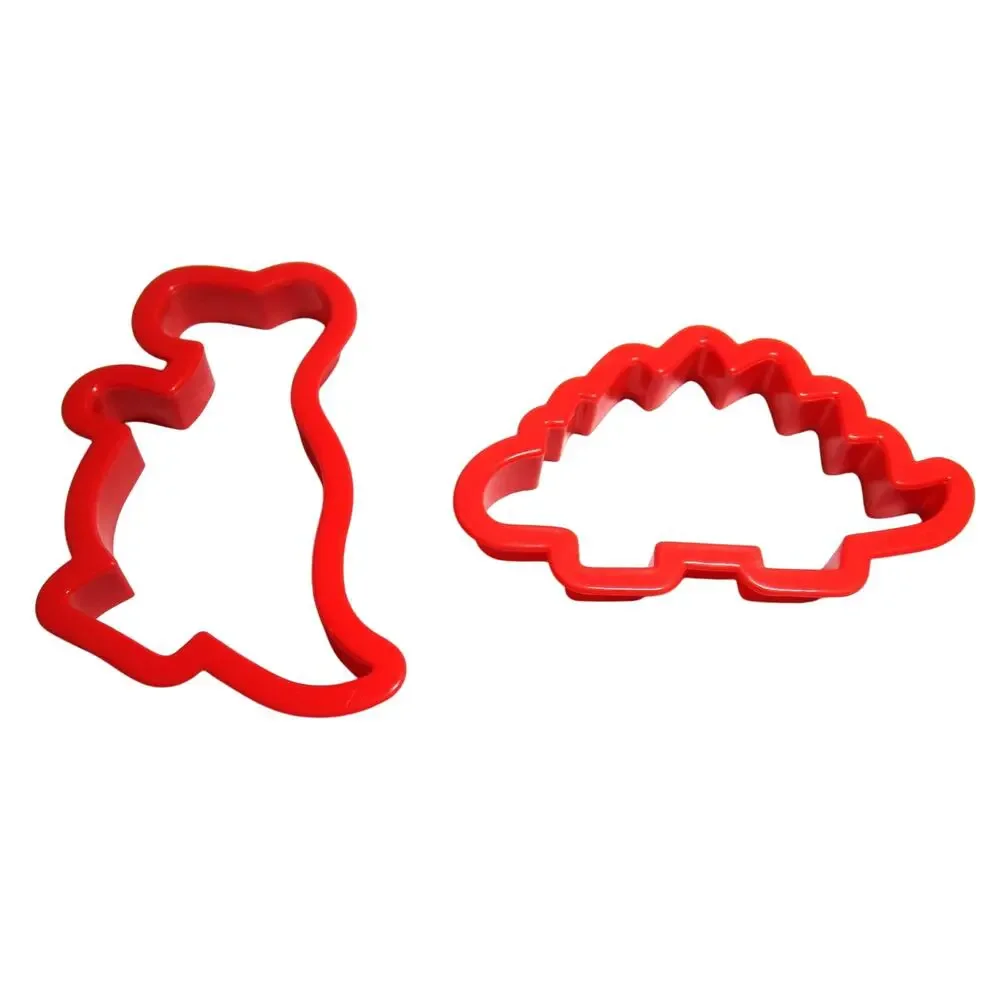 Wilton Dinosaur Cookie Cutters T-Rex and Dimetrodon Orange Plastic Set of Two